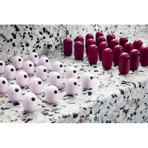 Figurina Little Bird legno rosa / H 3 x Ø 2,5 cm - Normann Copenhagen - Rosa chiaro - Rovere laccato