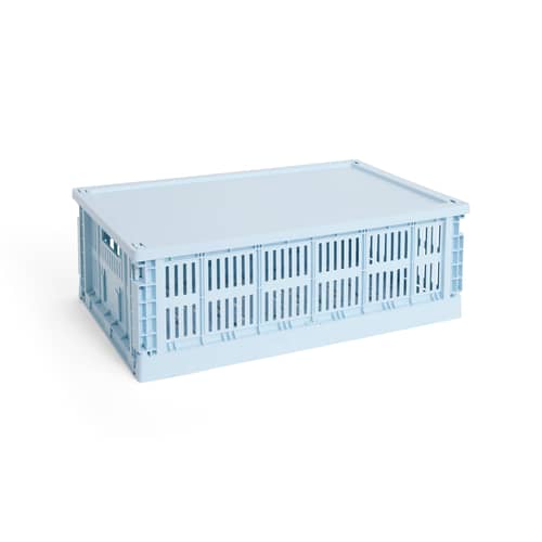  Lid plastic material blue / For Basket Colour Crate Large 35.5 x 54.5 cm - Hay - Blue Soft - Recycled polypropylene