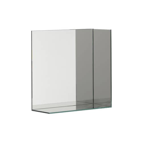 Miroir mural Narciso Small / Etagère - 35 x 35 x P 22,5 cm - Mogg - 35 x 35 cm -  Verre miroir, MDF