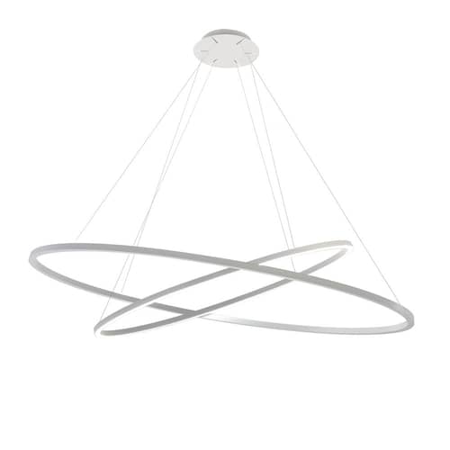 Sospensione Ellisse Double LED metallo bianco / Ø 135 cm - Nemo - Bianco - alluminio estruso