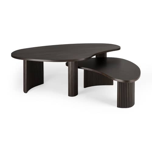 Table basse Boomerang bois naturel / 126 x 74 x H 40 cm - Acajou - Ethnicraft - Acajou - Acajou massif teinté