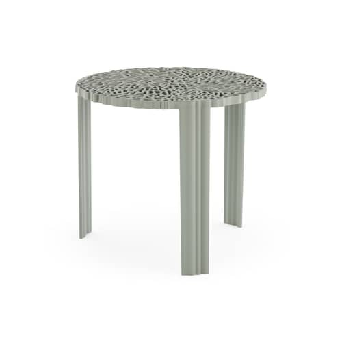 Table basse T-Table Alto plastique vert / Ø 50 x H 44 cm - Kartell - Vert - PMMA soft touch