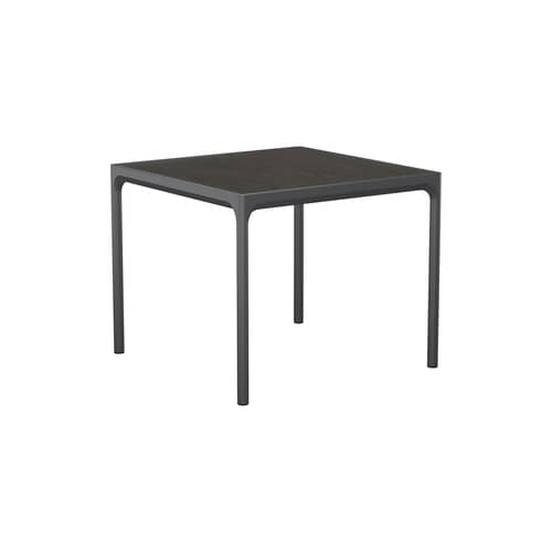 Table carrée Four Ceramic céramique noir / 90 x 90 cm - Houe - Graphite - Aluminium thermolaqué, Céramique