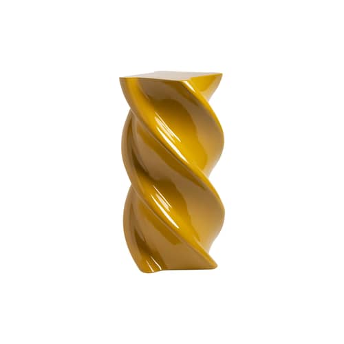 Table d\'appoint Marshmallow / Ø 29,5 x H 54 cm - Fibre de verre - & klevering - Ocre - Fibre de verre