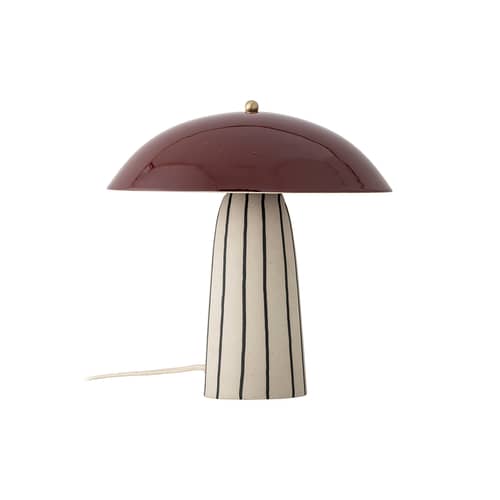 Arvid Table lamp ceramic red - Bloomingville - Burgundy - Sandstone