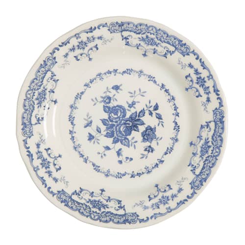 Teller Rose keramik weiß blau / Ø 26 cm - Bitossi Home - Blau - Keramischer Eisenstein