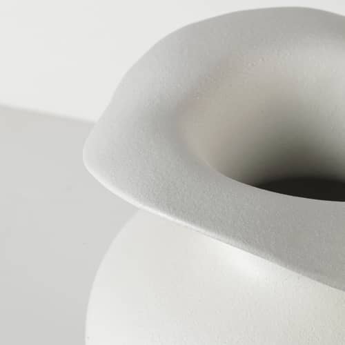 Vaso Florentina Small ceramica bianco / Ø 16 x H 22,5 cm - BROSTE COPENHAGEN - Bianco opaco - Gres