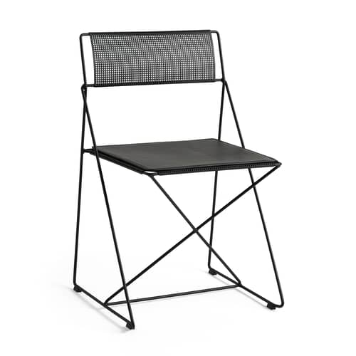 Accessoire  / Coussin d\'assise INDOOR pour chaise X-Line - Hay - Cuir noir - Cuir, Mousse polyuréthane