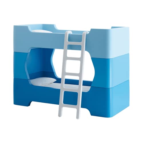 Accessoire / Module intermédiaire avec échelle pour lit enfant Bunky - Magis - Module intermédiaire / Bleu - Polyéthylène rotomoulé