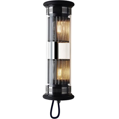 Applique d\'extérieur In The Tube 100-350 verre métal / L 37 cm - DCW éditions - Argent - Acier inoxydable, Verre borosilicaté