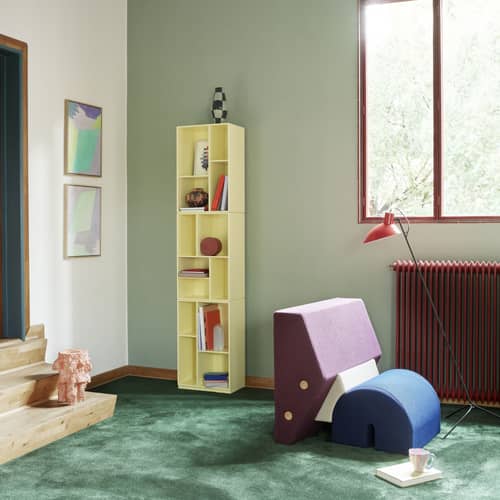 Bibliothèque Loom bois gris / L 46.8 x P 30 x H 215.8 cm - MONTANA - Fennel 144 - MDF laqué