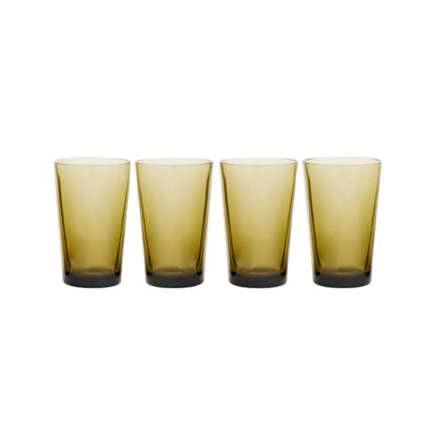 Bicchiere 70s glassware vetro verde / Set di 4 - 43 cl - HK LIVING - Verde affumicato - Vetro