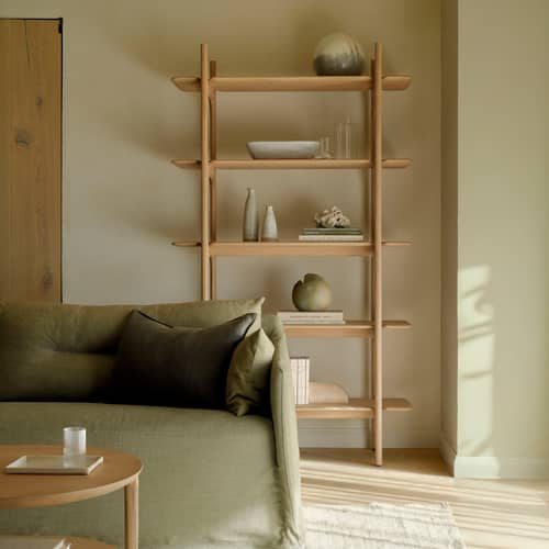 Bücherregal PI holz natur / B 110 x H 187 cm - Ethnicraft - Geölte Natur geölte Eiche - Geölte Massiveiche