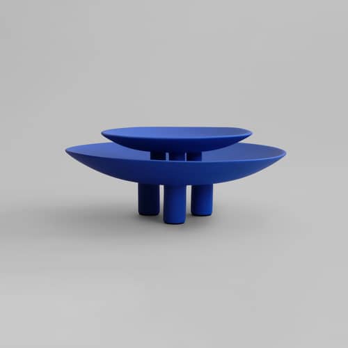 Centre de table Duck Big céramique bleu / Ø 45 x H 14 cm - 101 COPENHAGEN - Bleu Marrakech - Céramique