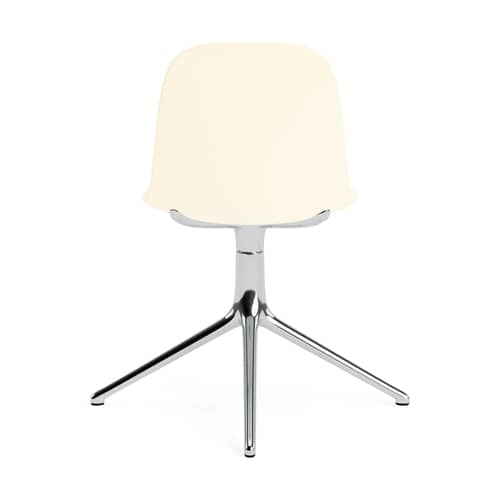 Chaise pivotante Form 4L plastique beige - Normann Copenhagen - Crème / Pied alu - Aluminium poli, Polypropylène