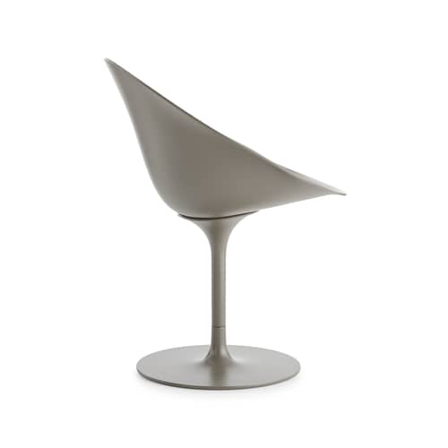 Drehsessel Ero/S/ plastikmaterial beige / Soft-Touch-Oberfläche - Kartell - Mattes Greige (Soft-Touch) - bemaltes Polykarbonat, Gegossenes Aluminium
