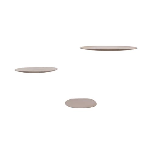 Set de 3 étagère Isola céramique - Moustache - Marron glacé - Céramique émaillée