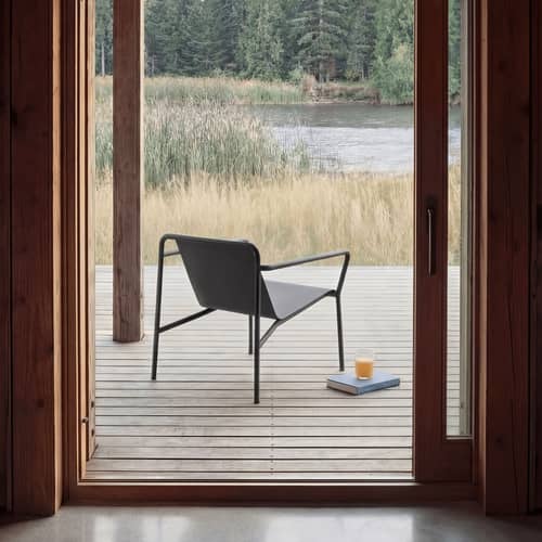 Fauteuil bas Panorama métal noir - TIPTOE - Noir Graphite - Acier thermolaqué