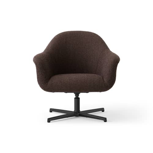 Fauteuil pivotant Harbour tissu marron - Audo Copenhagen - Marron / Noir - Acier, Aluminium, Mousse PU, Tissu