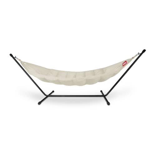 Headdemock Hammock with stand textile beige / Polyester - Fatboy - Cream - Foam, Polyester fabric, Steel