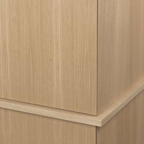 Highboard Stilt Double holz natur / B 100 x H 109 cm - Ferm Living - Eiche natur - eichenfurnierte Holzfaserplatte