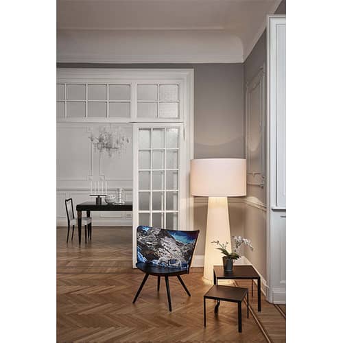 Lampada a stelo Big Shadow tessuto bianco / Ø 75 x H 160,5 cm - Tessuto / Marce Wanders, 1998 - Cappellini - H 160,5 cm / Bianco - Metallo, Tessuto