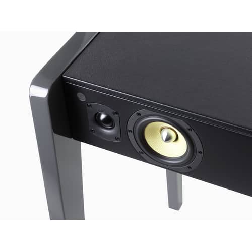 LD 130 Bluetooth speaker wood grey Laptop, iPhone & iPod compatible - W 69 cm - La Boîte Concept - Light grey - Leather, MDF