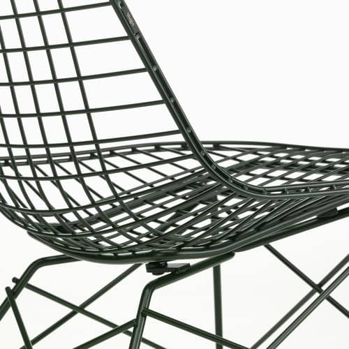 Wire Chair LKR Lounge armchair metal green / Charles & Ray Eames, 1951 - Vitra - Dark green - Epoxy steel