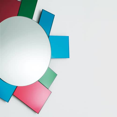 Miroir mural Gli Specchi di Dioniso 06 verre multicolore / Ettore Sottsass - 63 x 72 cm - Glas Italia - Multicolore - Verre