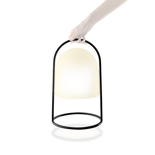 Outdoor-Solarlampe LED Large plastikmaterial weiß / Ø 26.4 x H 43 cm - Sonnenaufladung oder Laden mit Mini-USB - Eva Solo - H 43 cm / Weiß - Plastik, Stahl