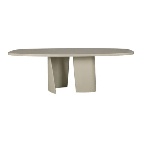 Ovaler Tisch Canyon Outdoor stein grau / 230 x 115 cm - Betongrau - Ethnicraft - Hellgrau - Beton, Expandiertes Polystyrol