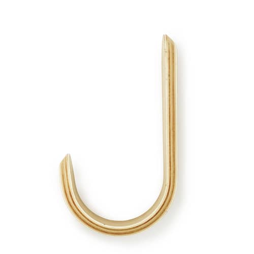 Patère Curve bois naturel / H 17,7 cm - Normann Copenhagen - Frêne naturel - Placage frêne verni