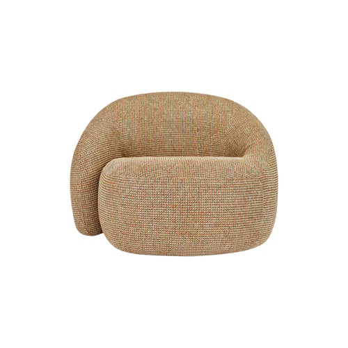 Poltrona imbottita Neo tessuto giallo - NV GALLERY - Giallo (tweed) - Legno certificato FSC, Schiuma ad alta densità, Tissu Tweed