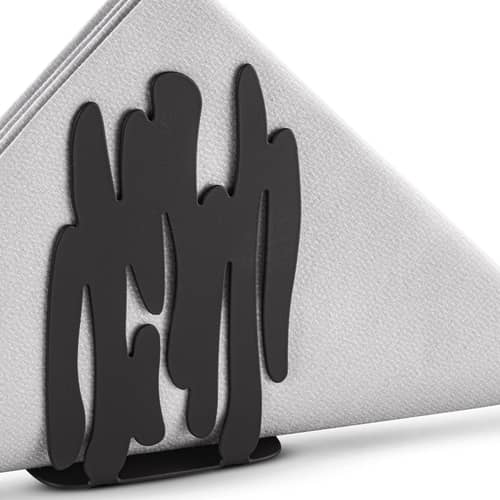 Porte-serviettes en papier Bark métal noir - Alessi - Noir - Acier