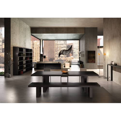 rechteckiger Tisch Tommaso metall schwarz Stahlvariante - Zeus - 180 x 90 cm - Schwarz - phosphatierter Stahl