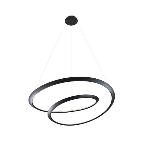 Sospensione Kepler Uplight LED metallo nero / Ø 110 cm - Nemo - Nero - alluminio estruso
