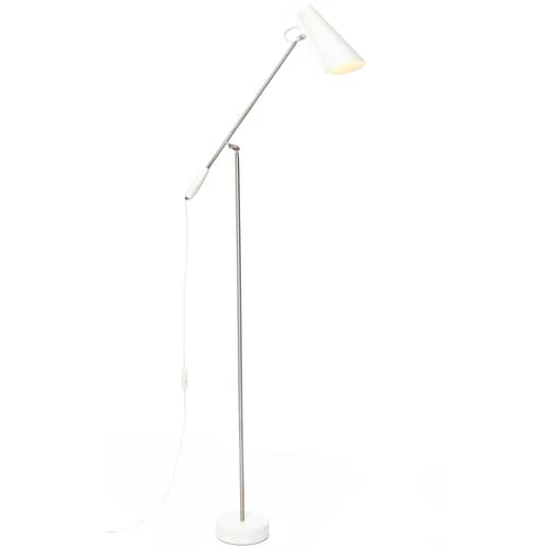 Stehleuchte Birdy metall weiß / H 133 cm - Neuauflage des Originals aus dem Jahr 1952 - Northern  - Weiß / Arm und Fuß: Stahl - bemaltes Aluminium, Stahl