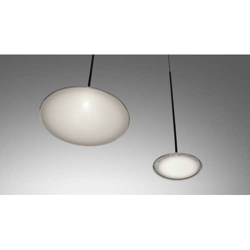 Suspension Orsa LED verre transparent / Ø 21 cm / Seconde vie - Artemide - Ø 21 cm / Transparent & noir - Métal laqué, Méthacrylate, Verre moulé