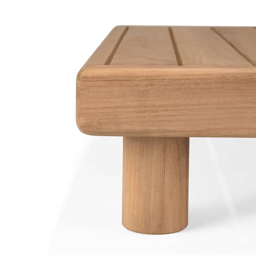 Table basse Monocle Outdoor bois naturel / 83 x 83 x H 20 cm - Ethnicraft - Teck naturel - Teck massif