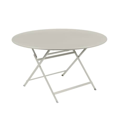 Table pliante Caractère métal gris / Ø 128 cm / 7 personnes - Fermob - Gris argile - Acier peint