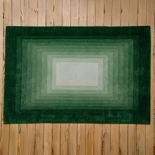 Teppich Green Door textil grün / 210 x 140 cm – handgetuftet - COLORTHERAPIS - 210 x 140 cm - Neuseeländische Schurwolle
