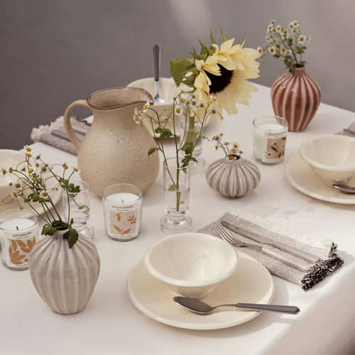 Set de 3 mini vases Amalie céramique gris - BROSTE COPENHAGEN - Gris - Céramique émaillée