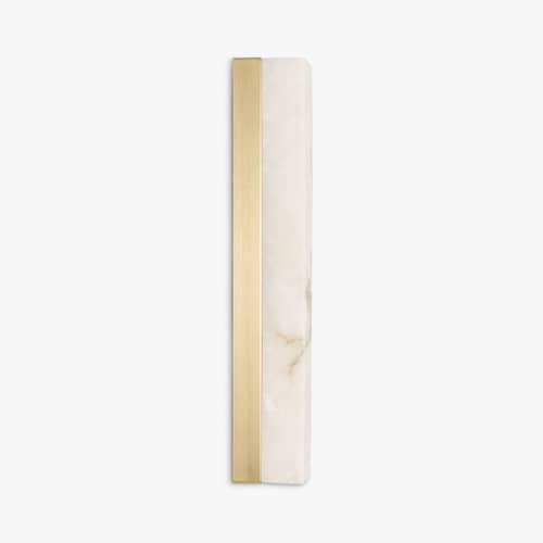 Emerson LED Wall light stone white / L 50 cm - Jade stone - NV GALLERY - Translucent Jade / Gold - Iron, Jade