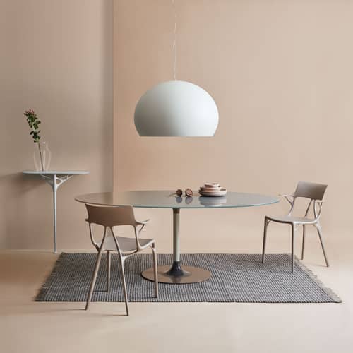 Wandkonsole A.I. plastikmaterial grau / B 75 x T 24 cm - Mit künstlicher Intelligenz entworfen / Recycelt - Kartell - Grau - Recyceltes thermoplast. Technopolymer