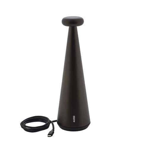 Bedin LED Wireless rechargeable lamp metal brown - Alessi - Brown - Anodized aluminium
