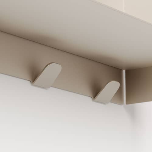  Accessory metal white / Wall hooks for shelf Pli L 45 cm - TIPTOE - Cream white - Powder coated steel