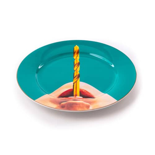 Assiette Toiletpaper - Drill céramique multicolore / Ø 27 cm - Seletti - Drill - Porcelaine