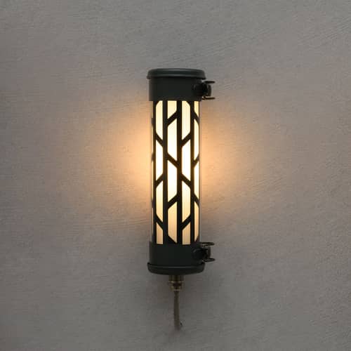 Outdoor-Wandleuchte Belleville NANO metall schwarz / L 27 cm - Nicht dimmbar - SAMMODE STUDIO - Schwarz (nicht dimmbar) - Aluminium, Borosilikatglas, Edelstahl