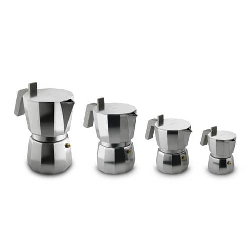 Cafetière italienne Moka métal /6 tasses - Induction - Alessi - Acier - Fonte d\'aluminium, Polyamide