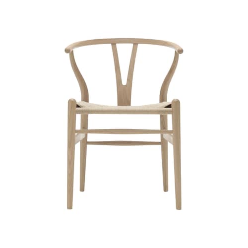 Chaise CH24 - Wishbone Chair / Hans J. Wegner, 1950 - Corde de papier - CARL HANSEN & SON - Chêne blanchi huilé FSC / Corde naturelle - Chêne blanchi, Corde en papier